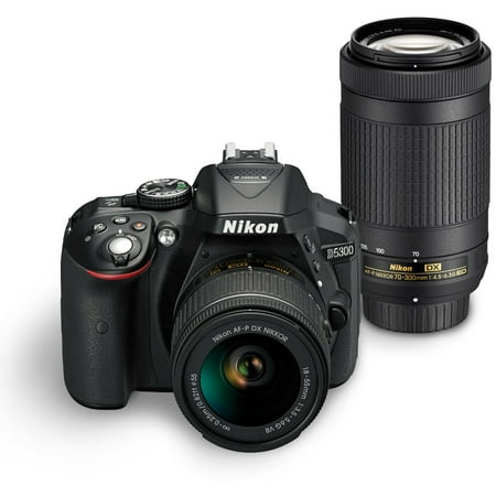 Nikon D5300 Digital 24.2MP SLR Camera w/ AF-P 18-55mm VR & 70-300mm (Nikon D5300 Best Price In India)