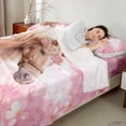 thumbnail image 4 of Erosebridal Kawaii Horse Queen Sheet Sets, Pink Flowers Bed Set, 4pcs (1 Flat Sheet, 1 Fitted Sheet and 2 Pillowcases), 4 of 6