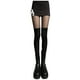 thumbnail image 1 of Medias negras hasta la rodilla con costuras para mujer - Talla única, nailon, lencería sexy, cintura elástica, 40-73 kg, 1 of 5