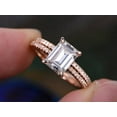thumbnail image 2 of Vintage 2 Carat Man made diamond moissanite and Man made diamond moissanite Halo Bridal Set with 18k Gold Plating, 2 of 6