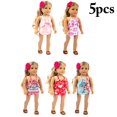 thumbnail image 2 of Vêtements de Poupée pour Filles Natation 5 Pcs Mode 18 Po Maillot de Bain Poupée, 2 of 10