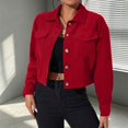 thumbnail image 6 of Tqcoqu Corduroy Jacket for Women, Long Sleeve Button Down Cropped Jacket, Dressy Casual Lightweight Crop Shackets with Pockets, Fall Winter Outwear,2026 Fashion Outfit, 6 of 10