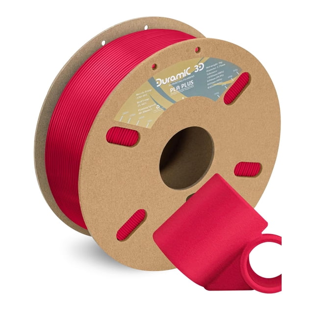 Filamento DURAMIC 3D PLA+ de 1,75 mm, 1 kg, rojo vino para impresora 3D