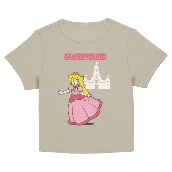 Juniors Nintendo Princess Peach and Castle T Shirt