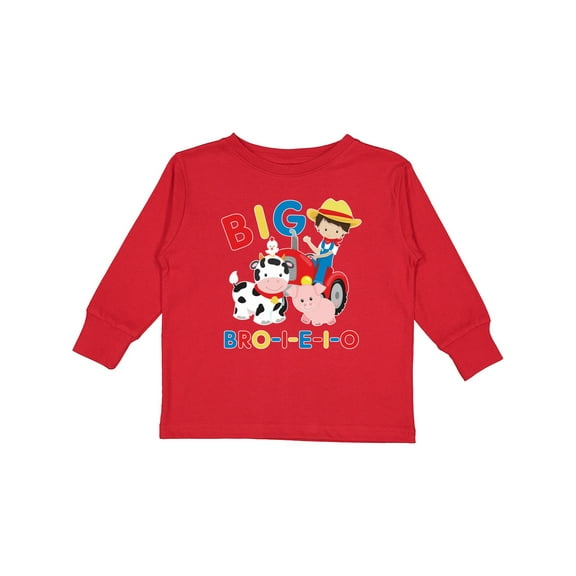 Inktastic Farmer Tractor EIEIO Big Bro Boys Long Sleeve Toddler T-Shirt