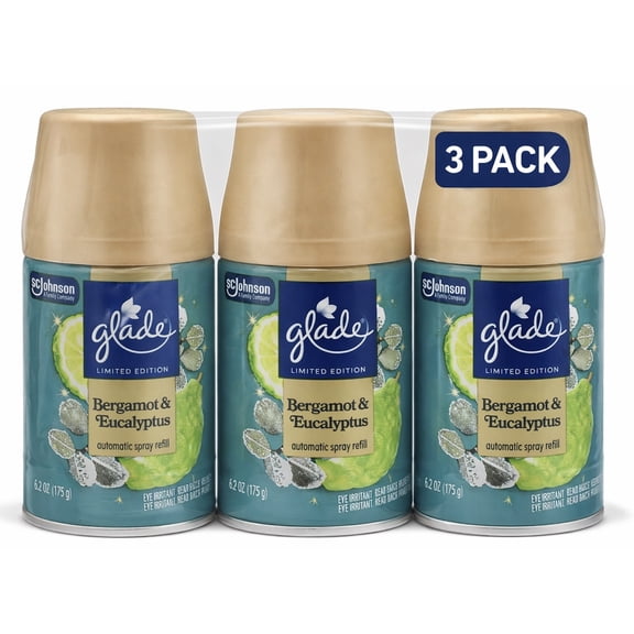 Glade Automatic Spray Air Freshener Refill, Bergamot & Eucalyptus, 6.2oz