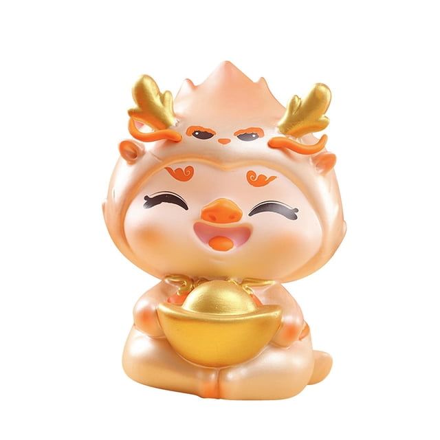 Figura de dragón de Año Nuevo chino, recuerdos creativos, decoración para el tablero del automóvil. Estilo B