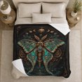 thumbnail image 5 of Mechanical Moth Beneath Moon Phases for Steampunk Art Enthusiasts, Mystical Ornate Steampunk Illustration Home Decor for Bedroom and Study, Halloween Gift with Cozy Flannel Blanket, 5 of 9