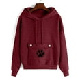 thumbnail image 7 of Women's Trendy Hoodies Pet Pouch Sweatshirt Pullover Long Sleeve Casual Loose Hooded Tops Gift for Dog Cat Lovers (M, Wine), 7 of 7