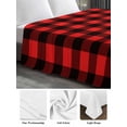 thumbnail image 6 of Black Red Plaid King Size Flat Sheet, Wrinkleproof & Fadeproof Cooling Flat Bed Sheet Only, Vintage Rustic Buffalo Checked Gingham Breathable Soft Bedding Top Sheets 105 x 98 Inches, 6 of 8