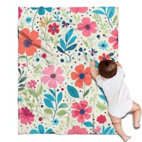 Pioneer Flower Blanket,Comfortable Soft Flannel Throw Blanket,All Season,Warm Lightweight Blankets for Sofa Bed Couch Living Room Chair,30"x40"(80x100cm)