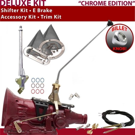American Shifter TH400 Shifter Kit Chrome 16 in. E Brake Cable Clevis Trim Kit for F2CF5