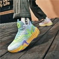 thumbnail image 6 of Bolognifi Men's Basketball Shoes Breathable Colorful Volleyball Sneakers with Mesh Upper Non Slip Rubber Indoor Shoe - PINK2_4, 6 of 7