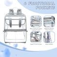 thumbnail image 5 of SANMADROLA Clear Backpack School Backpacks- Large Capacity Waterproof bookbag for School Work Travel,Gray, 5 of 7