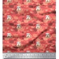 thumbnail image 1 of Soimoi Poly Georgette Fabric Heart,Coffee Cup & Cat Kids Print Fabric by The Yard 42 Inch Wide, 1 of 1