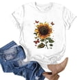 thumbnail image 5 of vigerkar Women's Sunflower Graphic T-Shirts Boho Wildflowers Tee Tops Summer Vintage Short Sleeve Casual Holiday Tops (White, 3XL), 5 of 6
