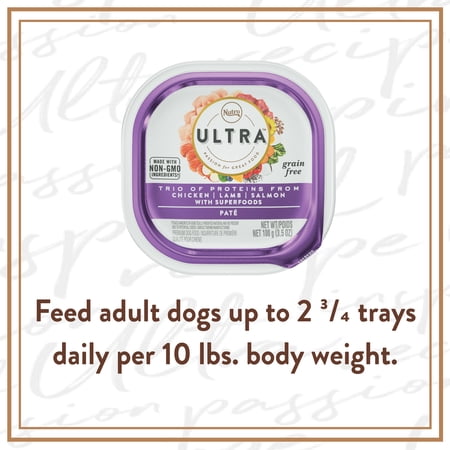 NUTRO ULTRA ADULT WET DOG FOOD, CHICKEN, LAMB & WHITEFISH WITH SUPERFOODS, (24) 3.5 OZ. TRAYS