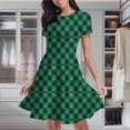 thumbnail image 2 of Shamrock Or Green Clover Leaves Pattern Women's Classic Swing Skater Dress Casual Work Party Cocktail Dresses, 2 of 6
