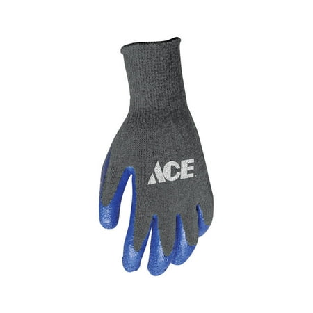 

Ace Men s Indoor/Outdoor Coated Work Gloves Blue/Gray XL 1 pair