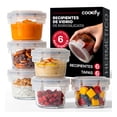 thumbnail image 1 of Set 6 Recipentes Redondos De Vidrio Cookify, Tapa Hermética | Refractarios Contenedores Resistentes Sin Bpa, Aptos Para Horno, Congelador, 1 of 7