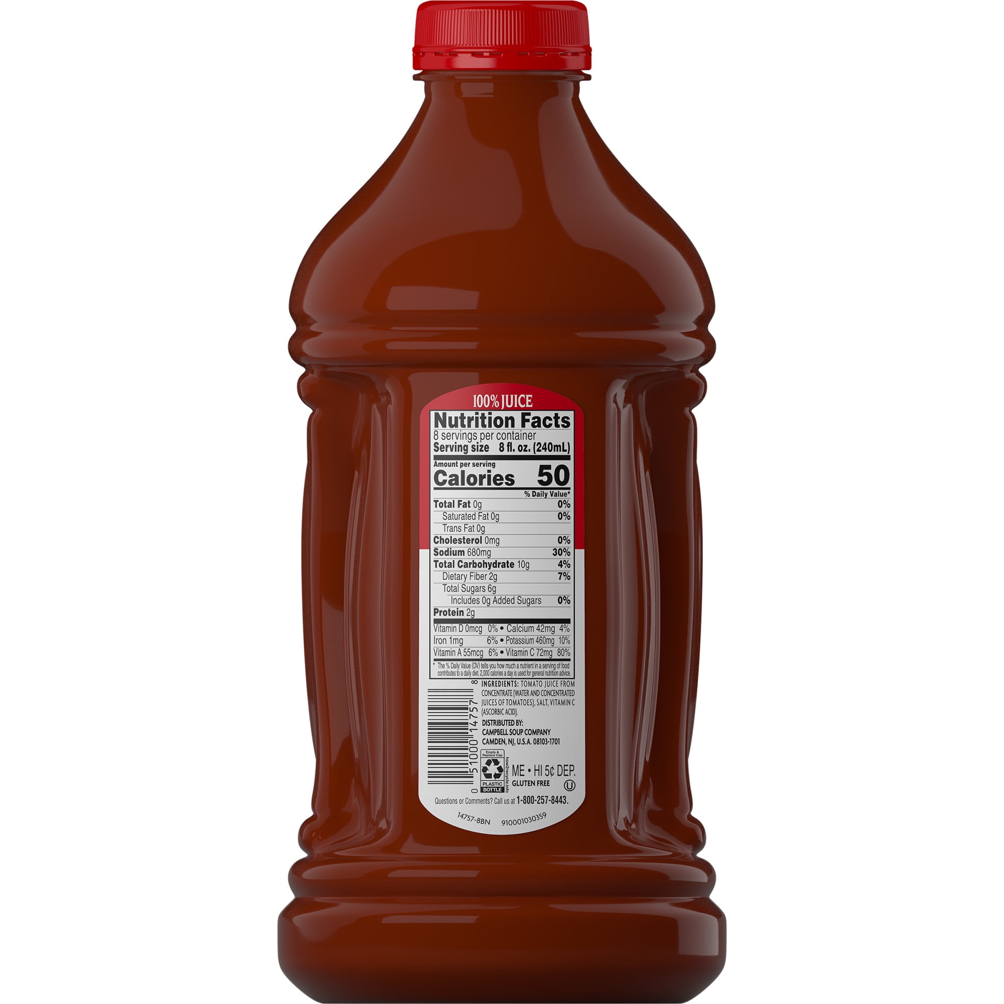 Campbell s Tomato Juice 100 Tomato Juice 64 oz Bottle Walmart
