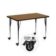 thumbnail image 2 of Flash Furniture Wren Mobile 30''W x 48''L Rectangular Oak Thermal Laminate Activity Table - Standard Height Adjustable Legs, 2 of 3