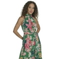 thumbnail image 4 of Falling Flowers Women's Chiffon Mock Neck Sleeveless Midi Dress, Sizes XS-XL, 4 of 6