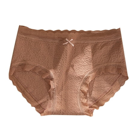 

No Show Underwear for Women Breathable Comfortable Cotton Bottom Glare Triangle Panties for Women Bronze One Size