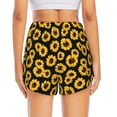 thumbnail image 4 of Xecao's Sunflower 6 for a double-layer running short for women, perfect for gym, tennis, and more, featuring a convenient pocket., 4 of 9