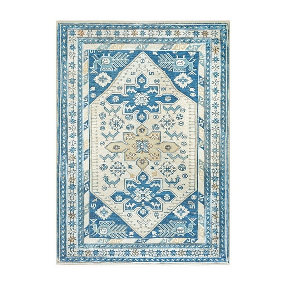 My Magic Carpet 5'x7' Machine Washable Non-Slip Dining Living Room Area Rug - Saraz Blue