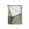 thumbnail image 2 of Cloud Soft Flannel Fleece Throw Blanket, Tree in the Sky with a Winter Welcome Sign House, Cozy Plush for Indoor and Outdoor Use, 50" x 70", Sage Green Peach, by Ambesonne, 2 of 6