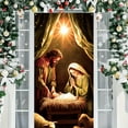 thumbnail image 4 of Christmas Door Cover Decorationes Jesus Nativity Scene Christmas Fabric Door Decoration Hanging Front Door Banner Party Backdrop Photo Background Winter Holiday New Year Xmas Home Party Decor, 4 of 9