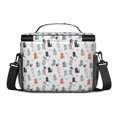 thumbnail image 2 of Multicolor Cat and Balloon White Pattern Insulated Lunch Box for Women Men, Medium Leakproof Cooler Bag with Adjustable Strap, 10"x6.7"x8", 2 of 5