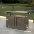 thumbnail image 2 of Grill Carts Outdoor Storage Cabinet with Wheels, Metal Outdoor Bar Cart, Buffet Table Cabinet, Kitchen Dining Table Cooking Prep BBQ Table for Patio, Kitchen Island, Home Party, Bar, 2 of 7