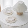 thumbnail image 5 of EUBUY Handmade Macrame Coasters Round Drinks Cotton Woven Coaster with Tassel for Kinds of Mugs and Cups White 18 CM, 5 of 9