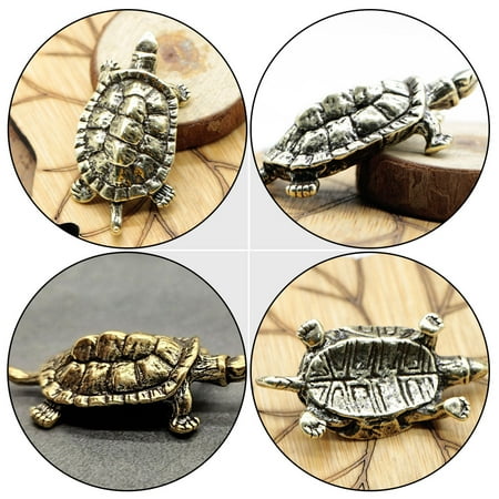 

Brass Adornment 2pcs Retro Style Brass Tortoise Decors Brass Craft Animal Decors Desktop Decors