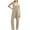 Beige, variant on JIUKE Jumpsuits for Women Sleeveless Deep V Neck Loose Fitted Rompers Casual 1 Piece Long Pants Overalls with Pockets