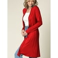 thumbnail image 2 of Made by Johnny Women's Solid Long Sleeve Open Front Long Cardigan M RED, 2 of 6