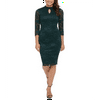 Kensie Women's Lace 3/4 Sleeve Bodycon Dress Green Size 8