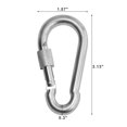 thumbnail image 4 of BEWISHOME Paquete de 4 ganchos de mosquetón con bloqueo de hamaca, clips en D de metal sólido con puerta de tornillo resistente de 500 libras para acampar, senderismo, viajar, mochilero, al aire libre, 4 of 5