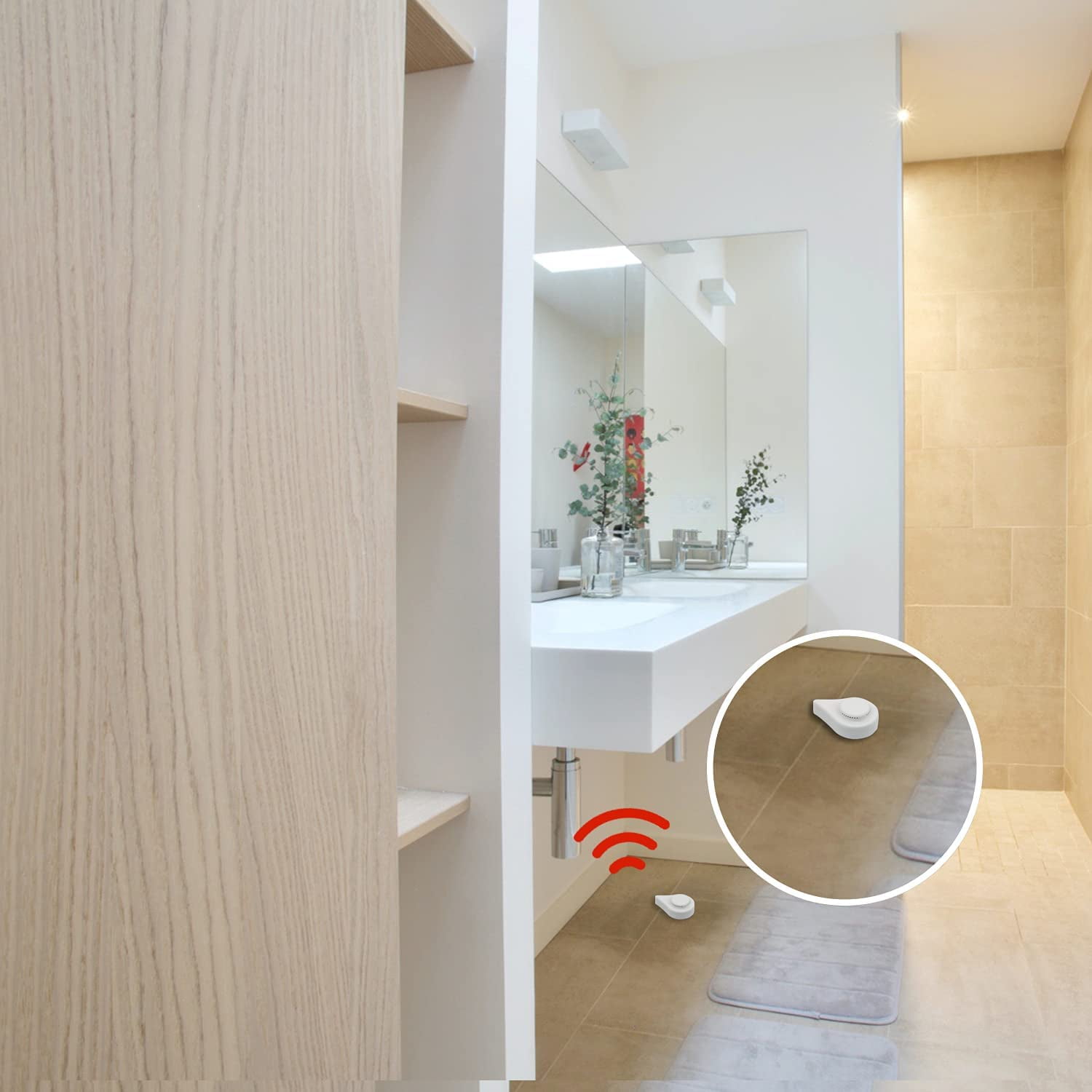 THIRDREALITY Zigbee Water Leak Sensor Upgraded with Dripping Detection,120 dB Alarm,App/Email Notifications Enabled When Work with Compatible Zigbee HUB Like SmartThings or Third Reality Hub/Speaker