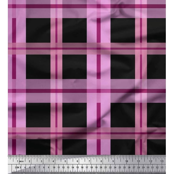 Soimoi Cotton Duck Fabric Check Check Fabric Prints By Yard 42 Inch Wide