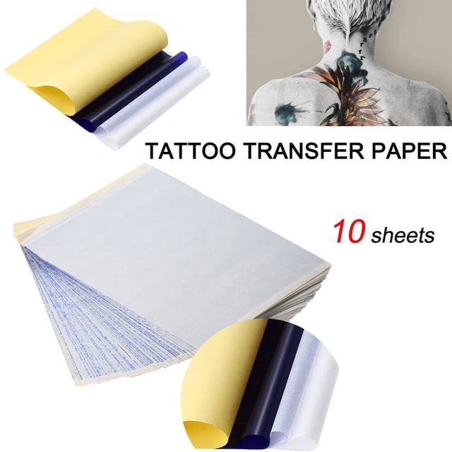 10 plantillas de papel de transferencia, papel de calco térmico de carbono, hojas hectográficas, papel para tatuajes
