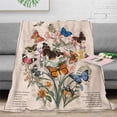 thumbnail image 3 of Vintage Butterfly Tapestry Butterflies Blanket Vintage Floral Plant Blanket Identification Blanket Colorful Retro Art Blanket Aesthetic Blanket for Bedroom Dorm Living Room Decor 50x60 Inches, 3 of 6