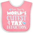 thumbnail image 3 of Inktastic I'm the World's Cutest Tax Deduction Blue Hearts Boys or Girls Baby Bib, 3 of 4