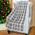 thumbnail image 5 of Plaid Sherpa Throw Blanket 50" x 60", for Couch and Bed, Super Soft Comfort Caring Gift, 5 of 7