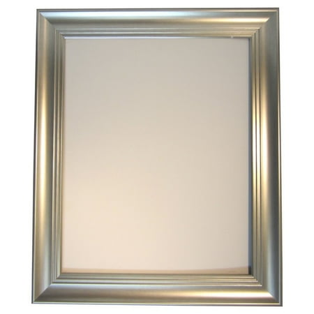 Waterfall Silver Framed Beveled Glass Wall Mirror, 30" x 42