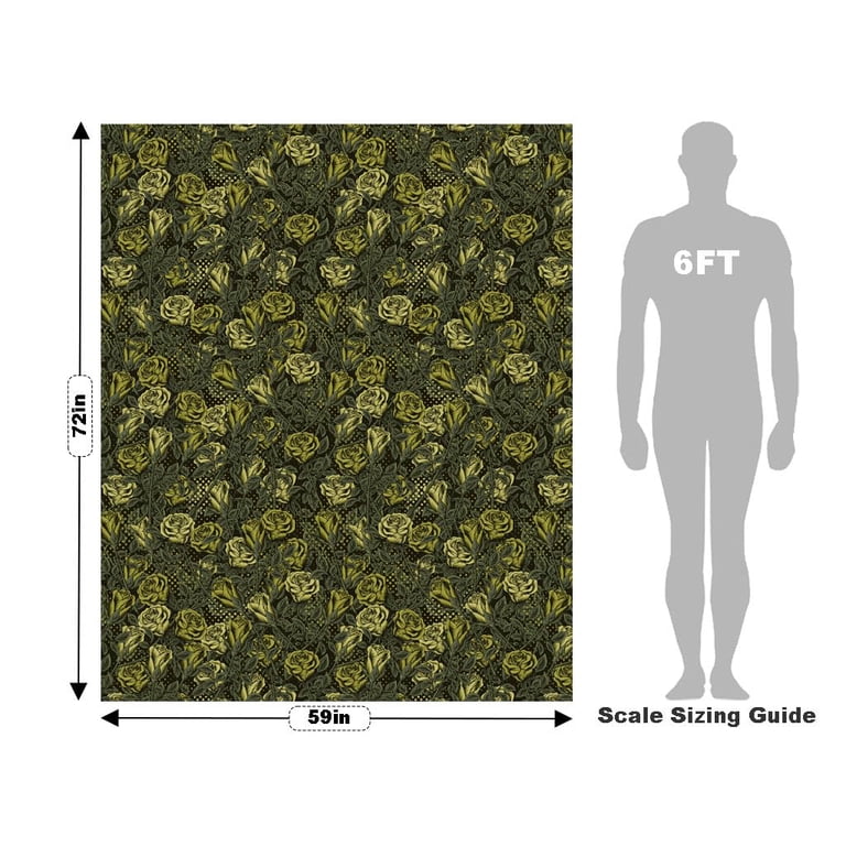 Rwraps Classic Floral Green Rose Gloss Vinyl Film Wrap 59in x 23ft