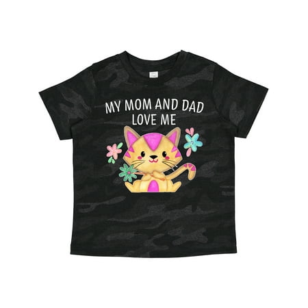 

Inktastic My Mom and Dad Love Me with Cute Kitten and Flowers Gift Toddler Boy or Toddler Girl T-Shirt