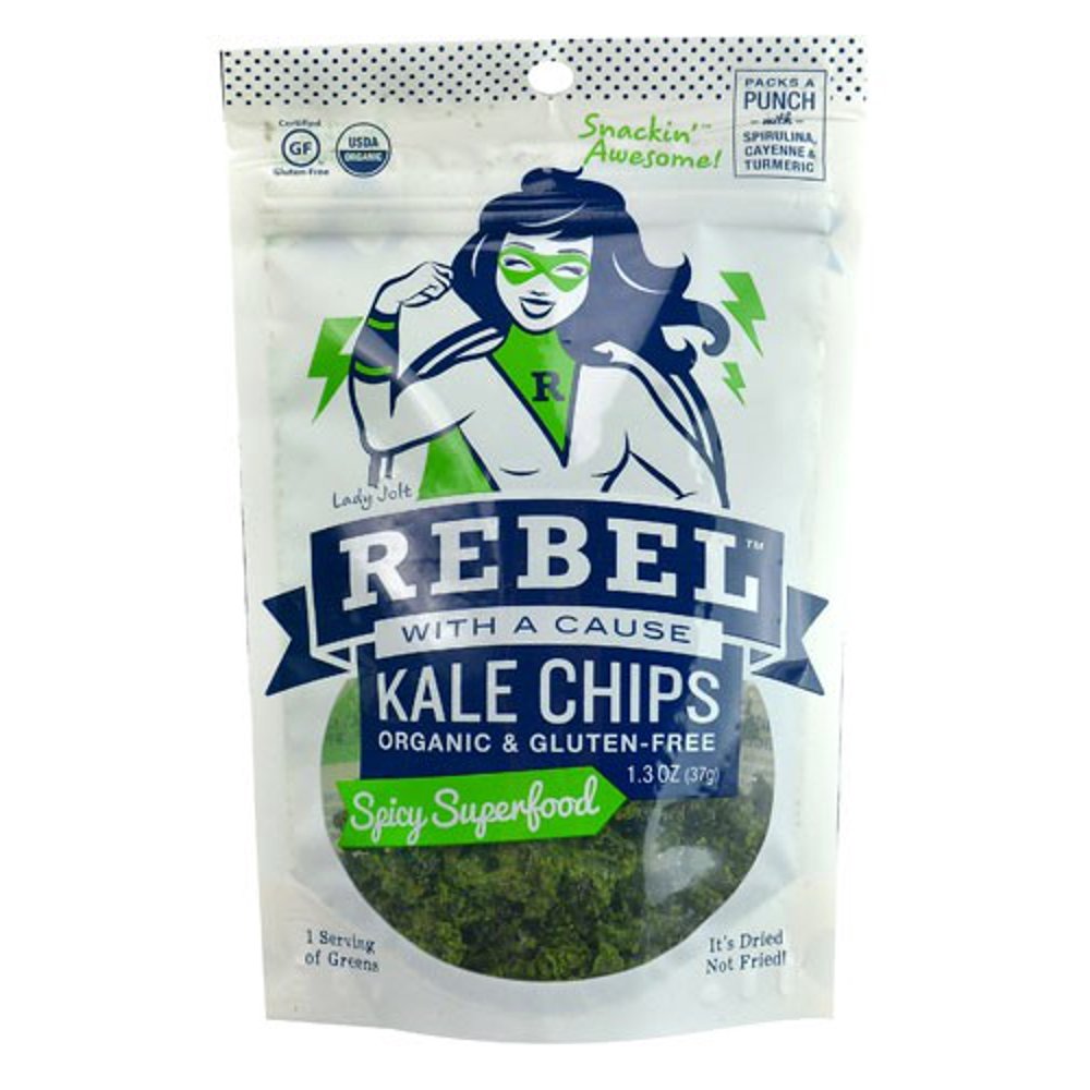 Rebel With A Cause Organic Kale Chips Spicy Superfood 1.3 oz Walmart